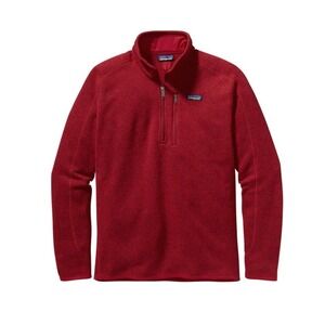 Patagonia Better Sweater Quarter Zip Pullover Fleece Red Medium 25522 Heathered